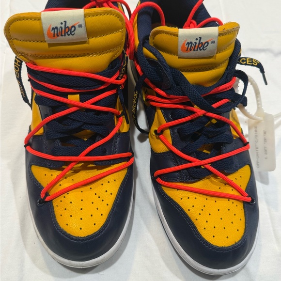 Off-White x Nike Dunk Low University Gold. Worn Once Size 9.5 - Picture 1 of 5